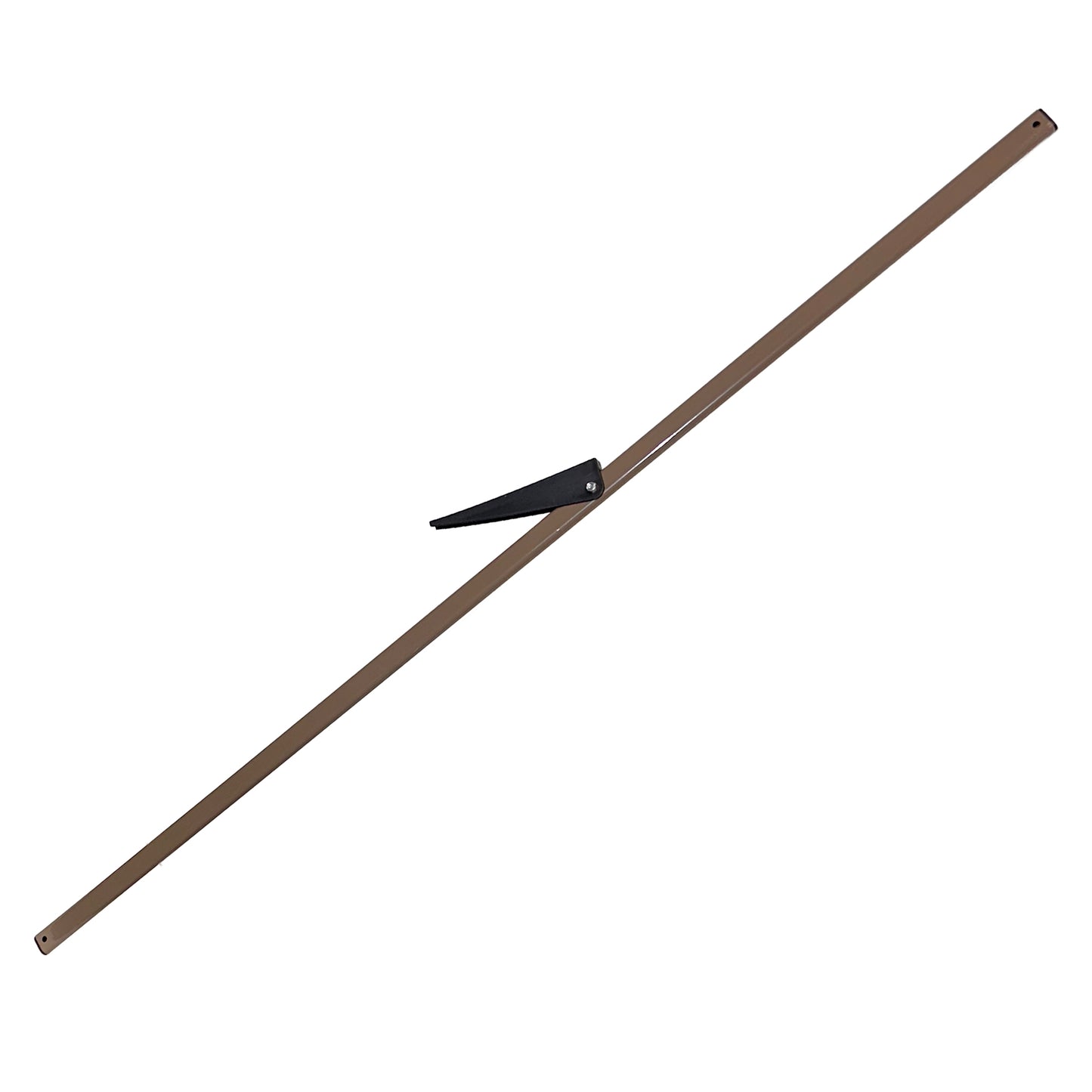 Upper truss bar for 13×13 pop-up canopy frame, roof-level side position, showing long brown metal truss bar with black connector clip on a white background.