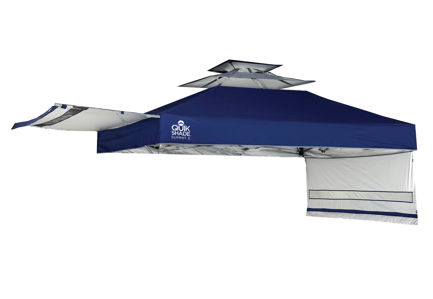 Canopy top with awning and dual vents for Quik Shade Summit SX170 10×10 canopy, blue color