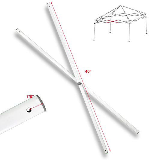 This photo features the E-Z UP Envoy 10' X 10' Instant Canopy Gazebo Middle TRUSS Bar Replacement Part, with the dimensions conveniently displayed in the image, measuring 40 inches in length. This replacement truss bar is an essential component for maintaining the structural integrity and stability of your canopy. It plays a critical role in ensuring that your canopy remains secure and functional during outdoor events and gatherings.