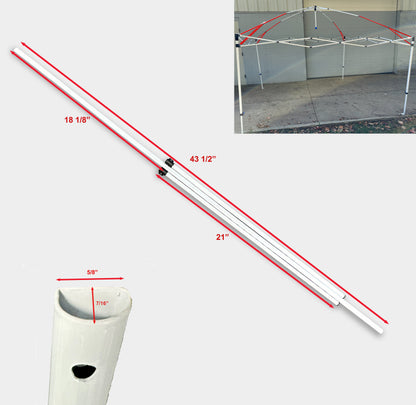 for Ozark Trail Simple Push 10x10 Instant Canopy Gazebo Lower Peak Truss Bars Metal Replacement Parts (Rounded)