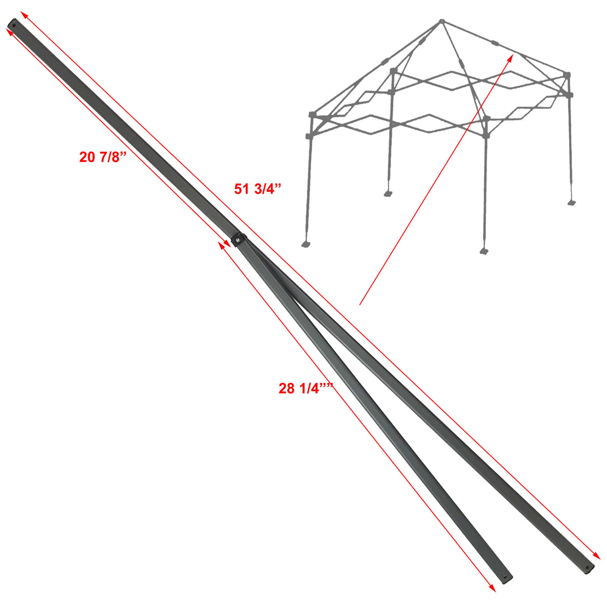 Truss Replacement Quest 12 x 12 Straight Leg Instant Canopy 2 Peak Truss Bar Replacement ...