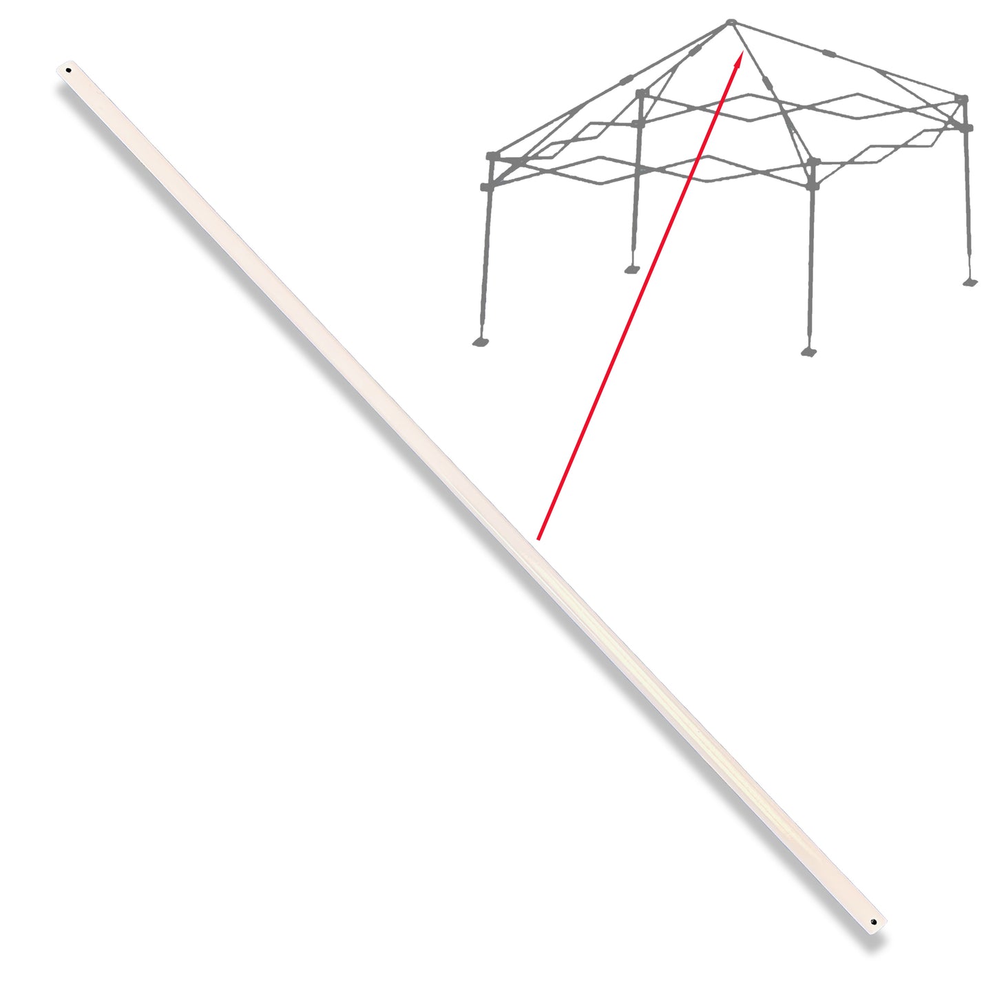 Upper PEAK TRUSS Bar for Quik Shade Commercial 10 x 10  Replacement Parts White