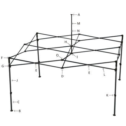 COBIZI canopy frame diagram showing truss connector Part D O position