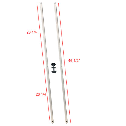 Repair Kit 2 TRUSS BARS 46 1/2" with Cross Connector for Quik Shade Quest, Ozark Trail, Coleman First Up Canopy Gazebo Shelter  Replacement Parts