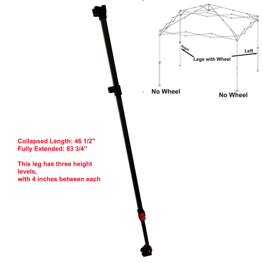 For CROWN SHADES 10x10 Pop Up Instant Canopy — Adjustable Leg Replacement Parts