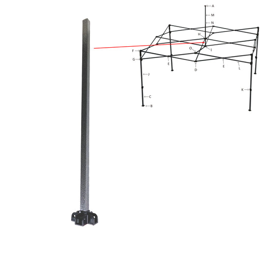Lower peak tensioner pole with spring COBIZI 10x20 canopy Part N Part I