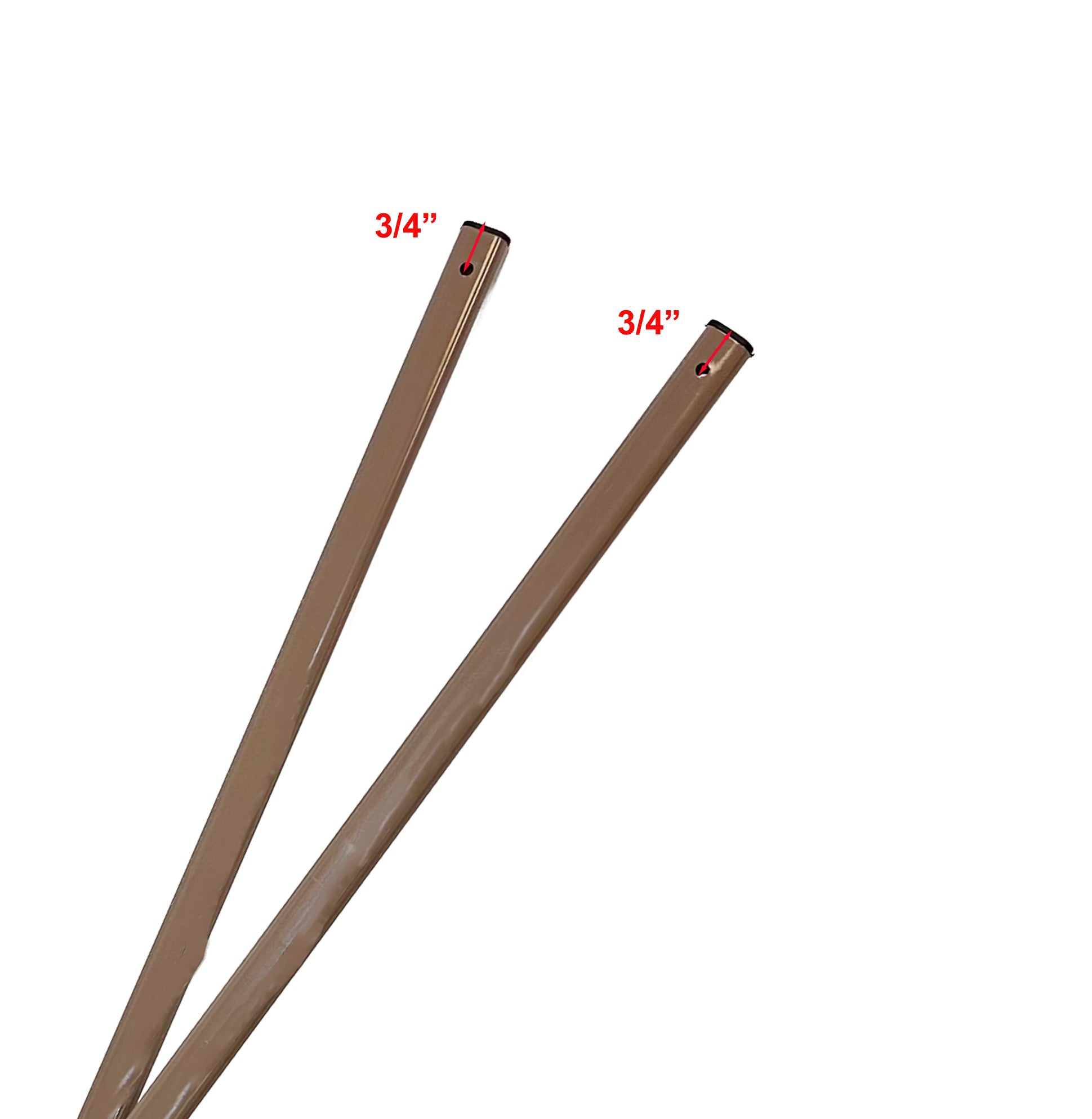 Middle truss bars with end hole detail for Summit Living 13×13 pop-up canopy frame, brown metal bars