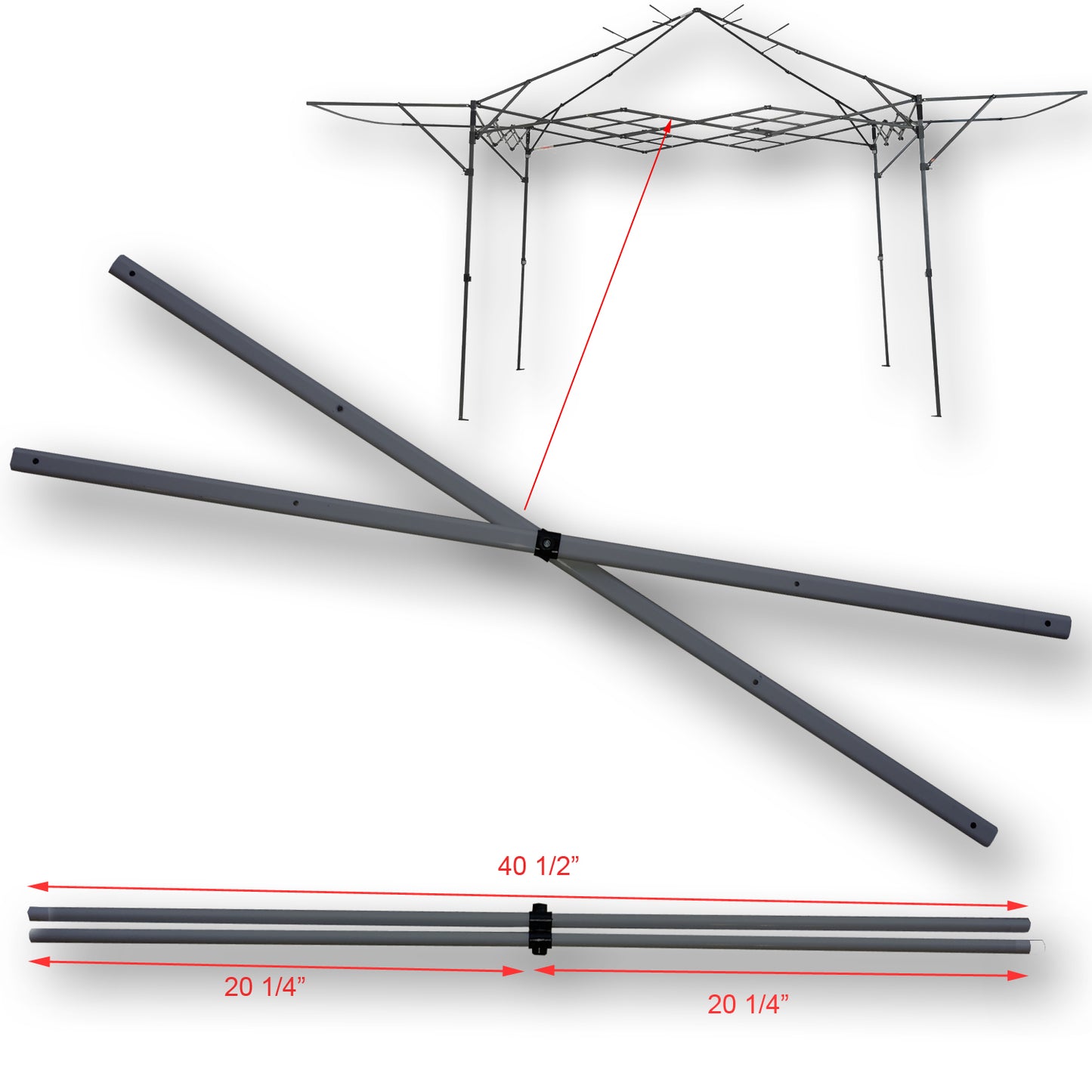 Quik Shade Summit Weekender Excursion 10' x 10 Canopy MIDDLE TRUSS Bar 40.5" Replacement Parts (Color Graphite)
