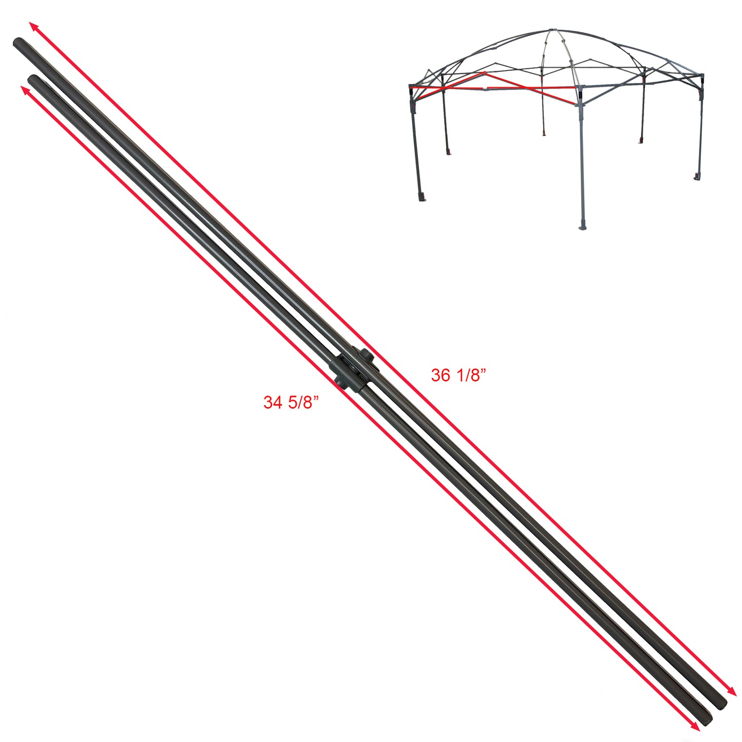 Coleman 10x12 Hex Back Home Instant Hexagon Canopy Screenhouse Peak Truss Bar Piezas de repuesto