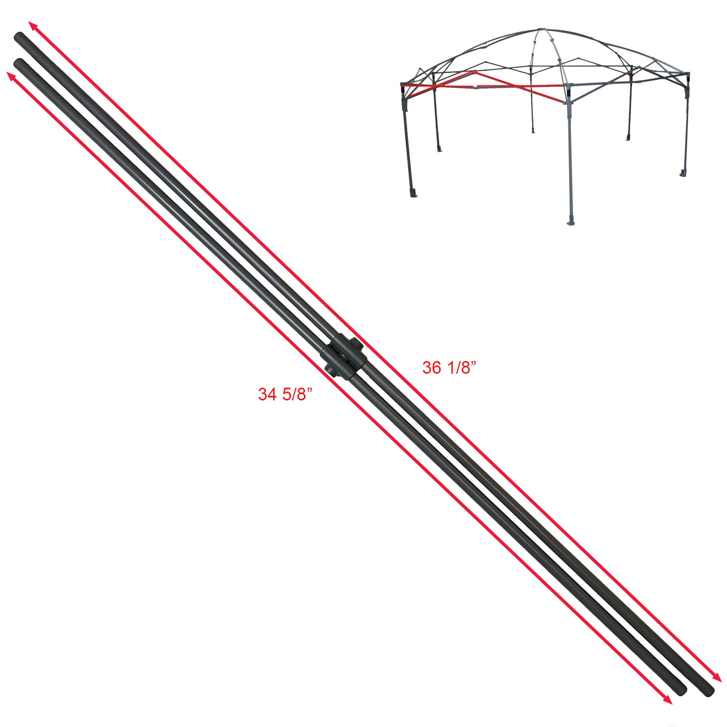 Coleman 10x12 Hex Back Home Instant Hexagon Canopy Screenhouse Peak Truss Bar Piezas de repuesto