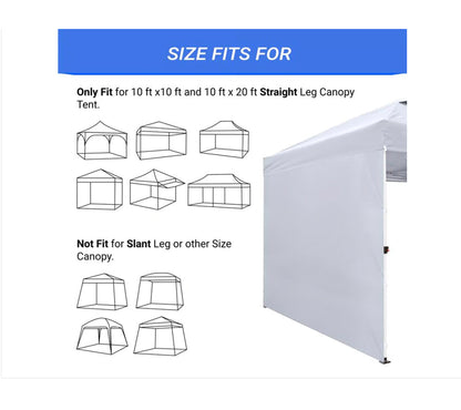 Compatibility guide showing straight leg canopies that fit this replacement sidewall