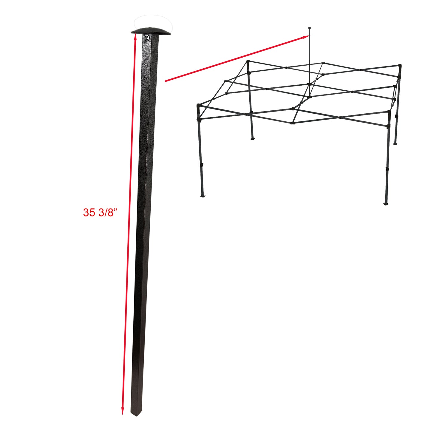 COBIZI 10x20 canopy upper peak pole replacement Part M and Part A