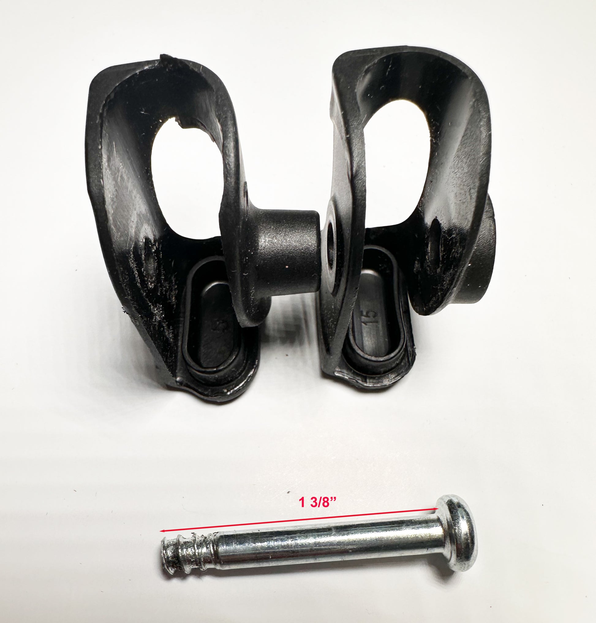 Close up of CROWN SHADES 10x10 truss end connector showing bar insertion opening