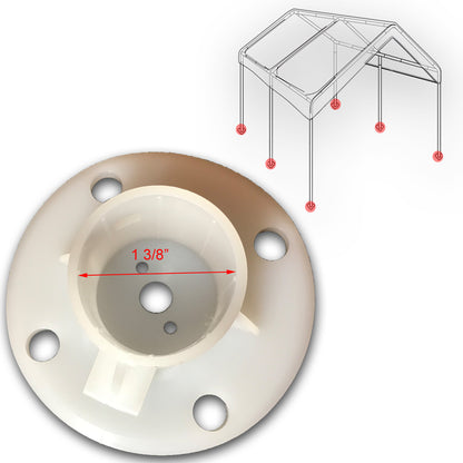 Almohadilla para pies de 1 3/8" de diámetro para toldo de caravana de 10' x 20', garaje para cochera con diámetro de pierna de 1 5/16"
