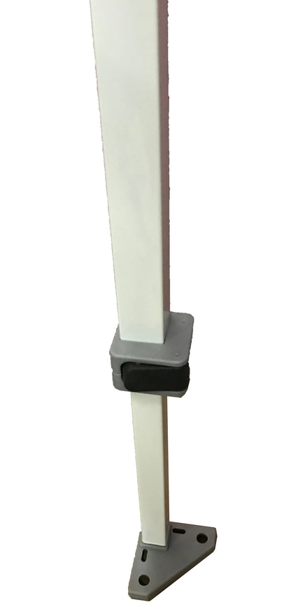 This photograph displays the lower portion of the E-Z UP Envoy 10 X 10 Instant Canopy Gazebo ADJUSTABLE LEG Replacement Parts. This crucial component is responsible for providing stability and adjustability to your canopy. It is designed to ensure a secure and adaptable support system, allowing you to customize the height and position of your canopy as needed for different outdoor settings and activities.