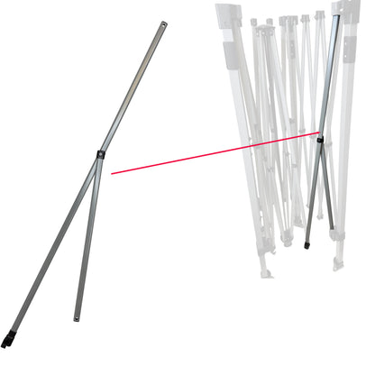 para Academy Sports + Outdoors 10 pies x 10 pies Dosel de pierna recta con un solo empuje Barras de armadura de pico inferior Piezas de repuesto de metal Blanco