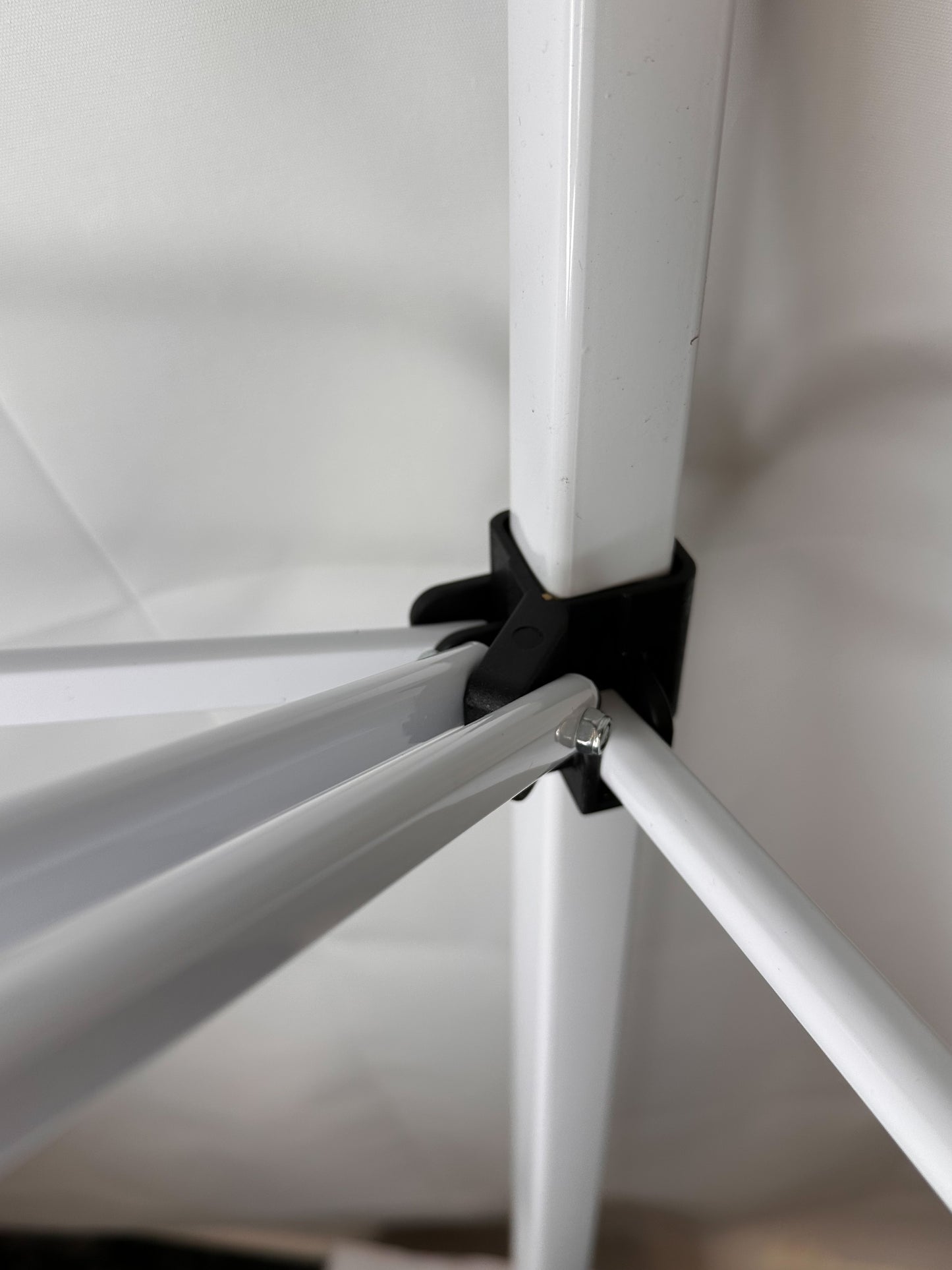 Replacement canopy leg slider with double center support for Ozark Trail 10x10 Simple Push straight leg canopy frame bottom connector view