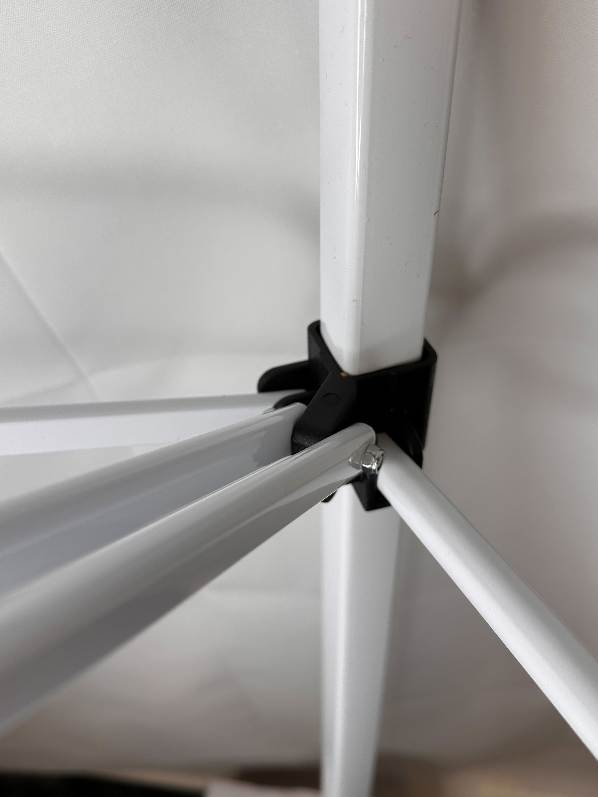 Replacement canopy leg slider with double center support for Ozark Trail 10x10 Simple Push straight leg canopy frame bottom connector view