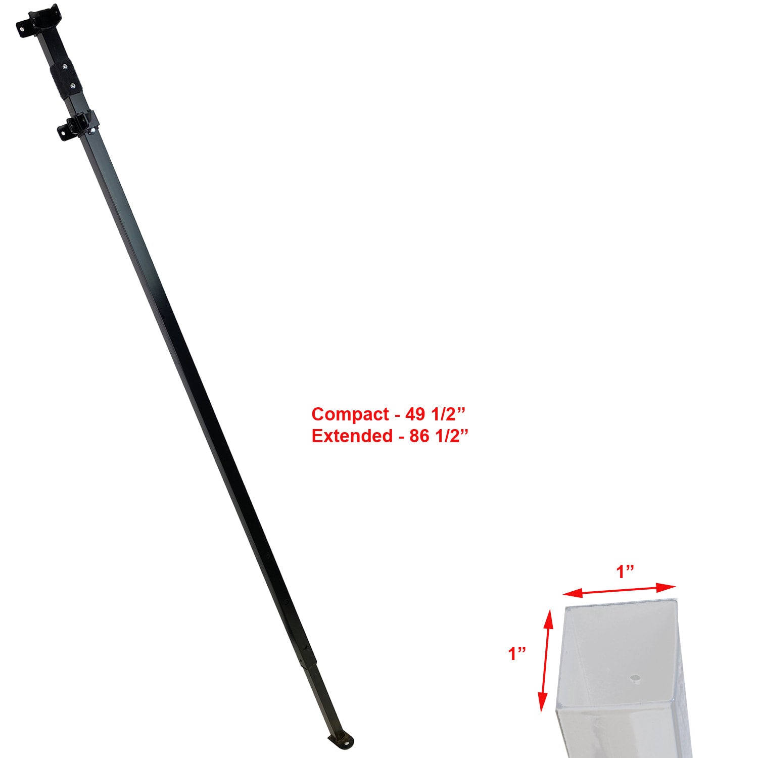 Extended adjustable metal canopy leg with slider and cap for Shade Tech II ST100 10x10 straight leg canopy