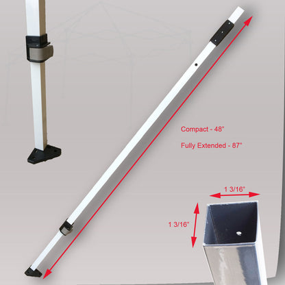 87-inch Adjustable Leg Replacement for Quik Shade 10x10 Commercial C100 and Summit Series Canopies
