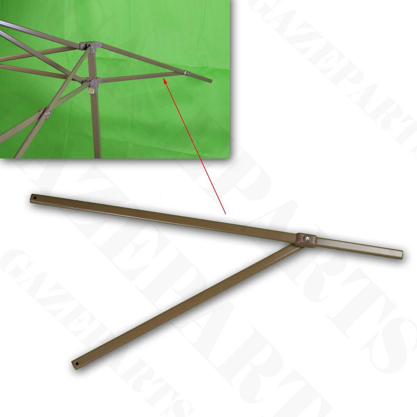  This photo displays the Chapter 13 x 13 Pagoda Canopy Gazebo EXTEND LOWER ROOF POLE Bars, which are essential Canopy Replacement Parts. These extended lower roof pole bars are designed to enhance the structural support of your gazebo canopy, ensuring a secure and stable outdoor shelter. Their inclusion helps to maintain the overall integrity of the canopy and can be particularly useful for larger gatherings or events.