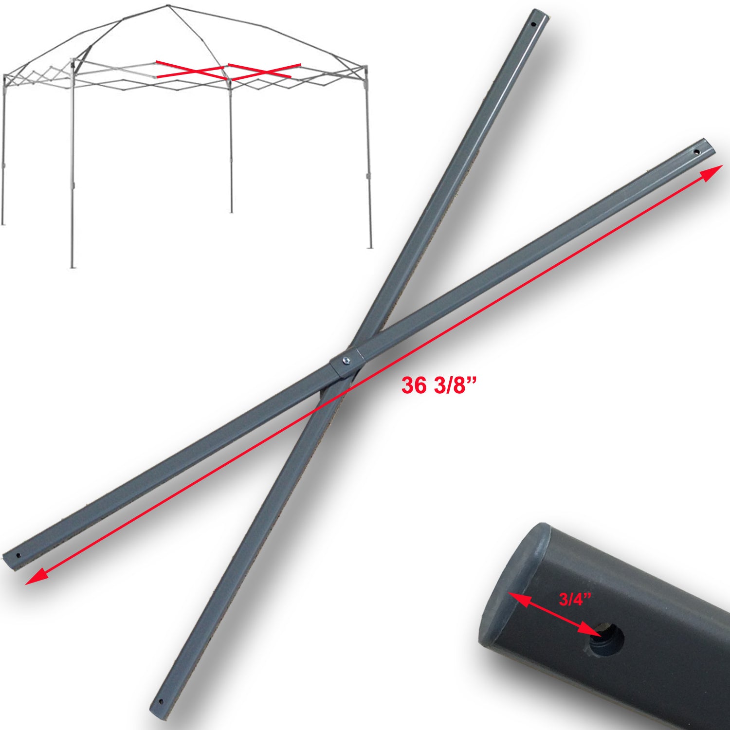 Ozark Trail Coleman 12 X 12 Canopy Middle TRUSS Bar 36" BLACK - Foto 2